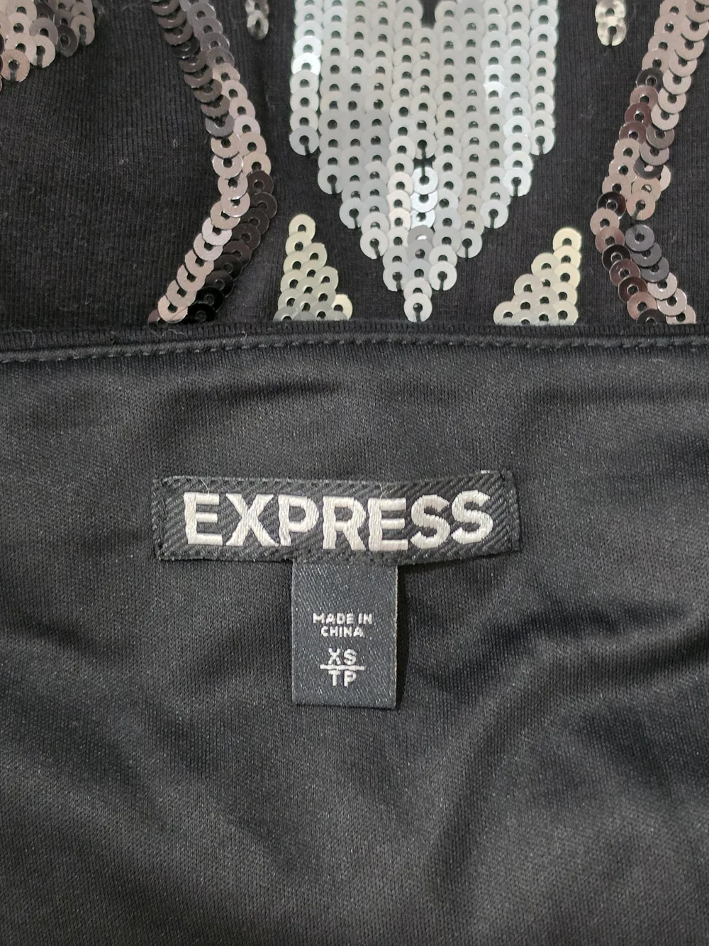 Express Aztec Black And Silver Sequin Mini Skirt  XS NWOT